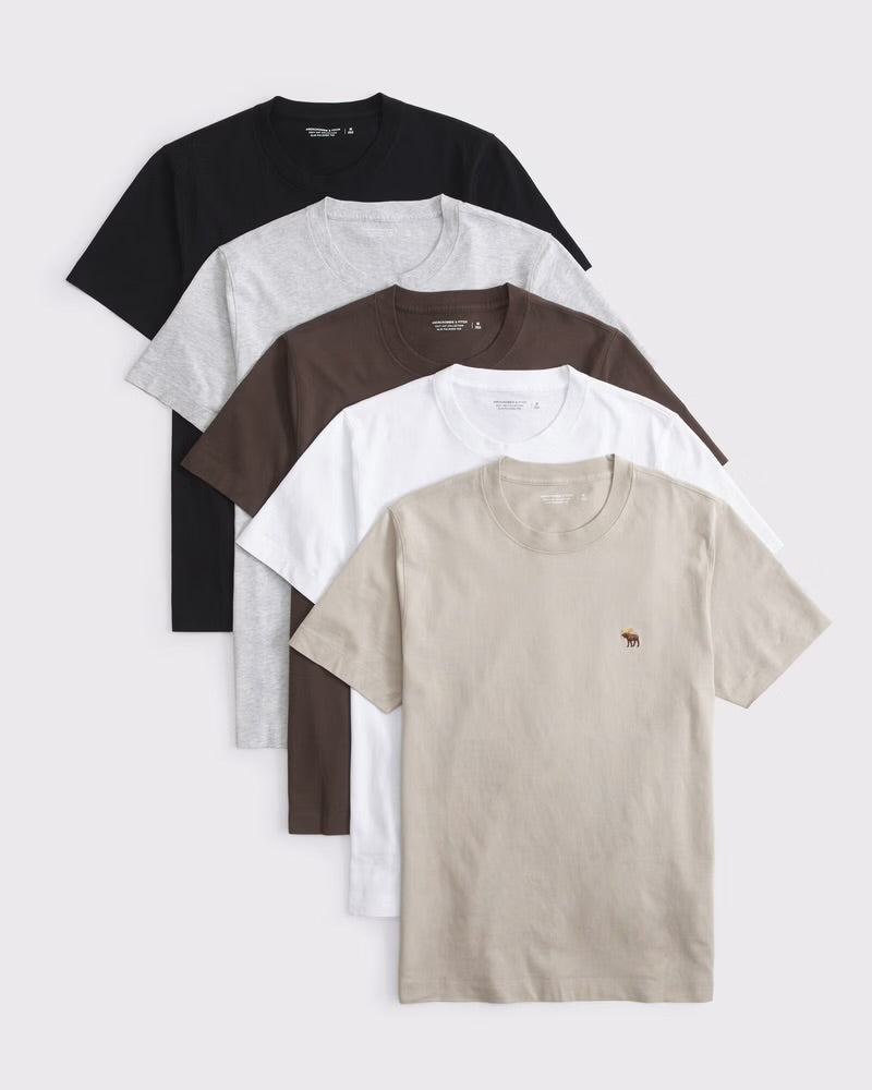 Abercrombie & Fitch Polished Icon T-shirts 5-Pack