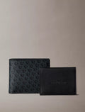 Calvin Klein Allover Monogram Logo Matte Bifold Wallet with Card Case