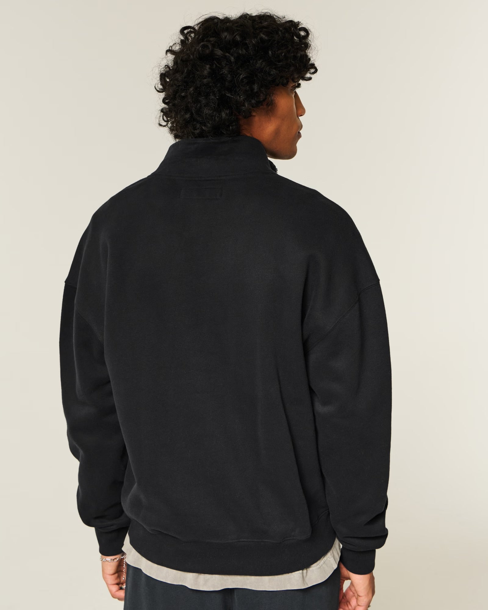Hollister Boxy Logo Quarter-Zip Sweatshirt