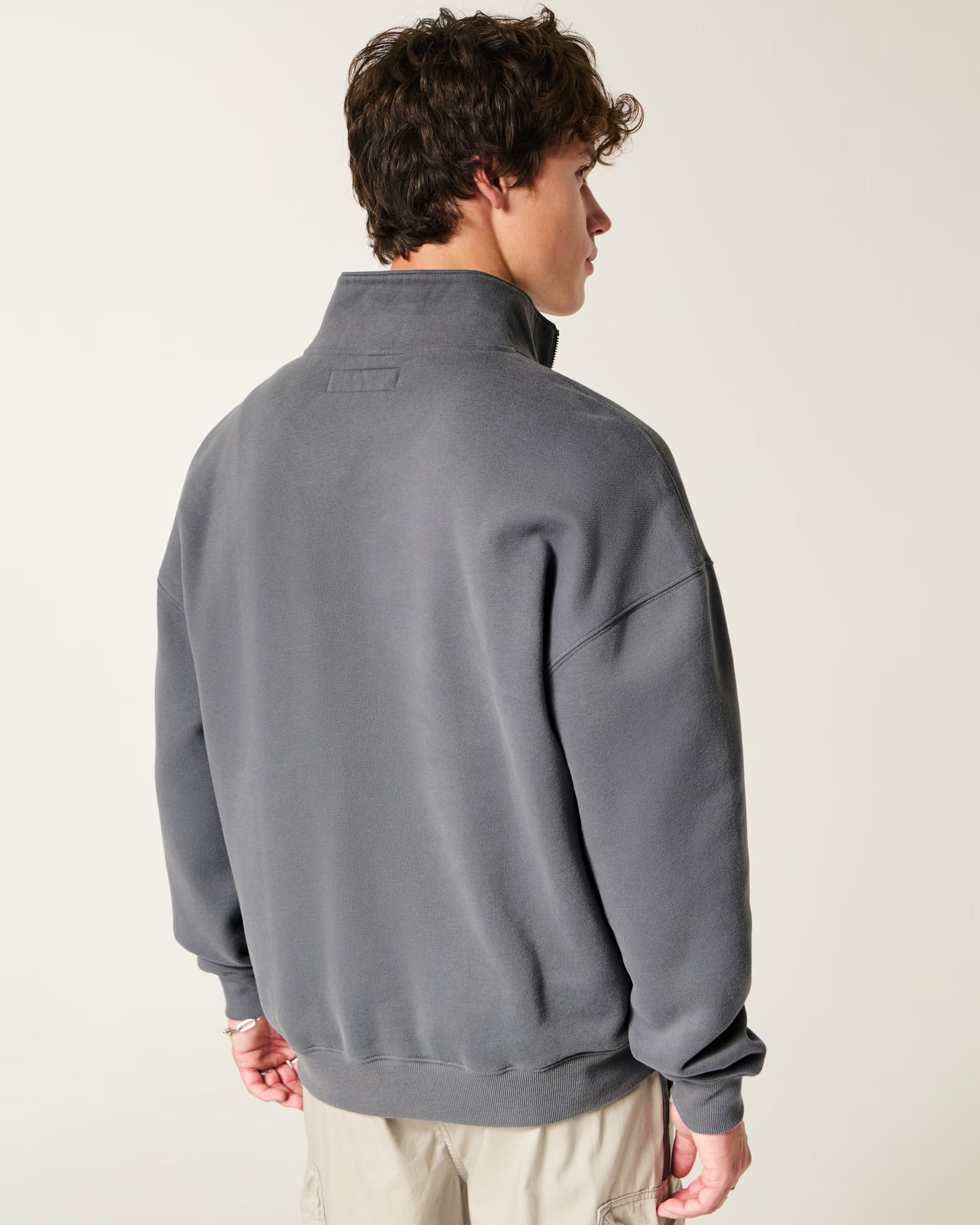 Hollister Boxy Logo Quarter-Zip Sweatshirt