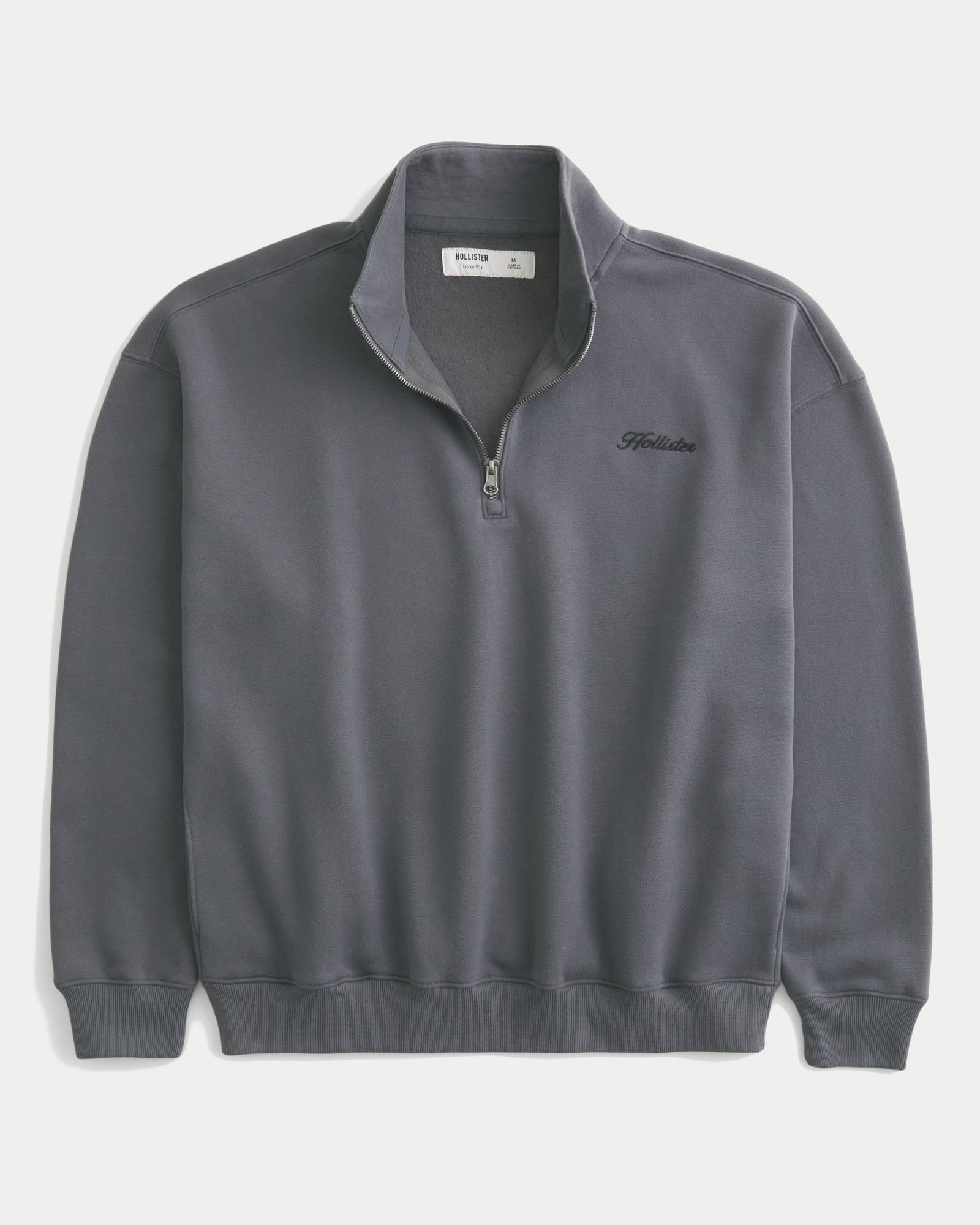 Hollister Boxy Logo Quarter-Zip Sweatshirt